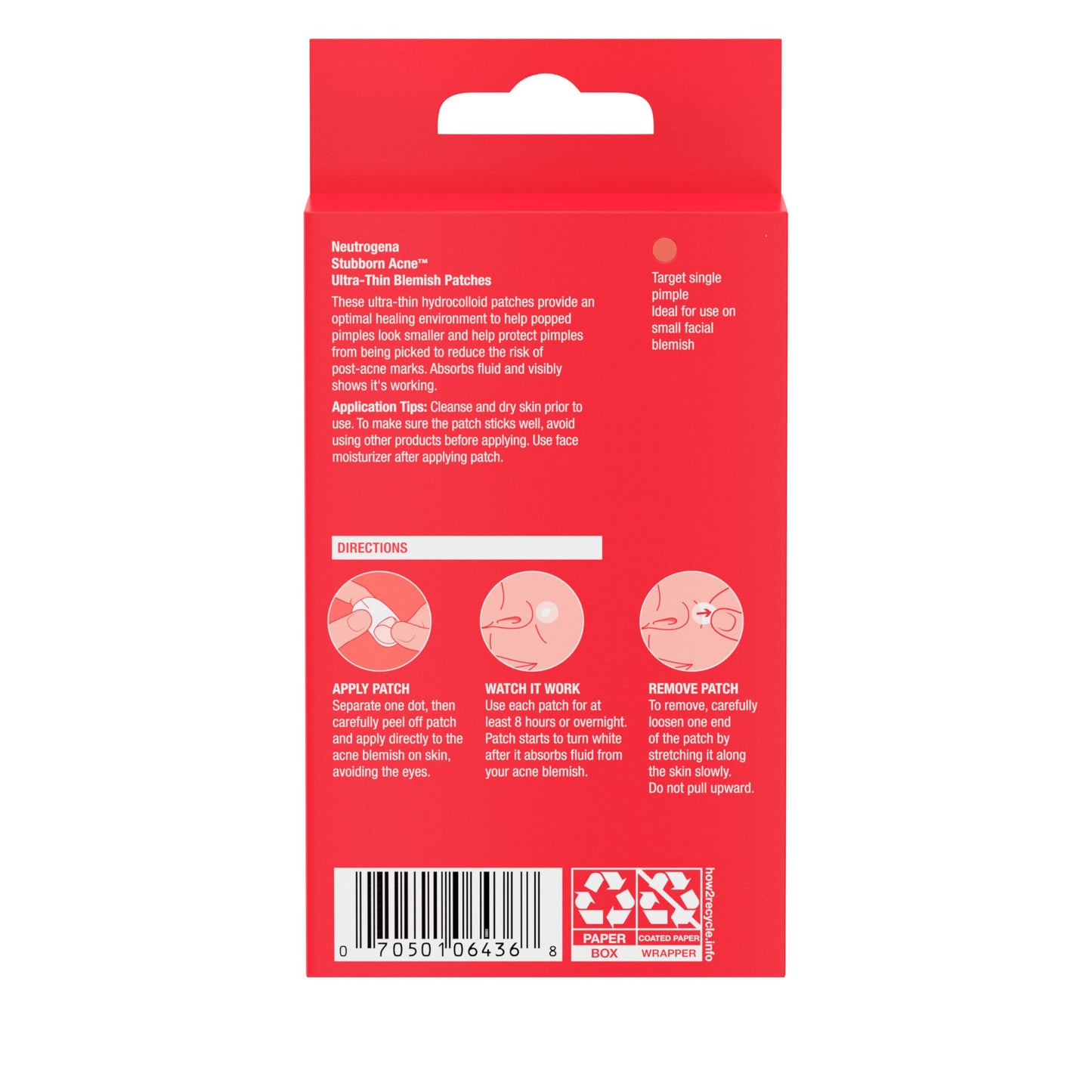 Neutrogena Pontos de manchas ultrafinos para acne teimosa, adesivos de espinhas para rosto, adesivos de acne, adesivos faciais hidrocolóides ultrafinos, uso noturno, adequado para todos os tipos de
