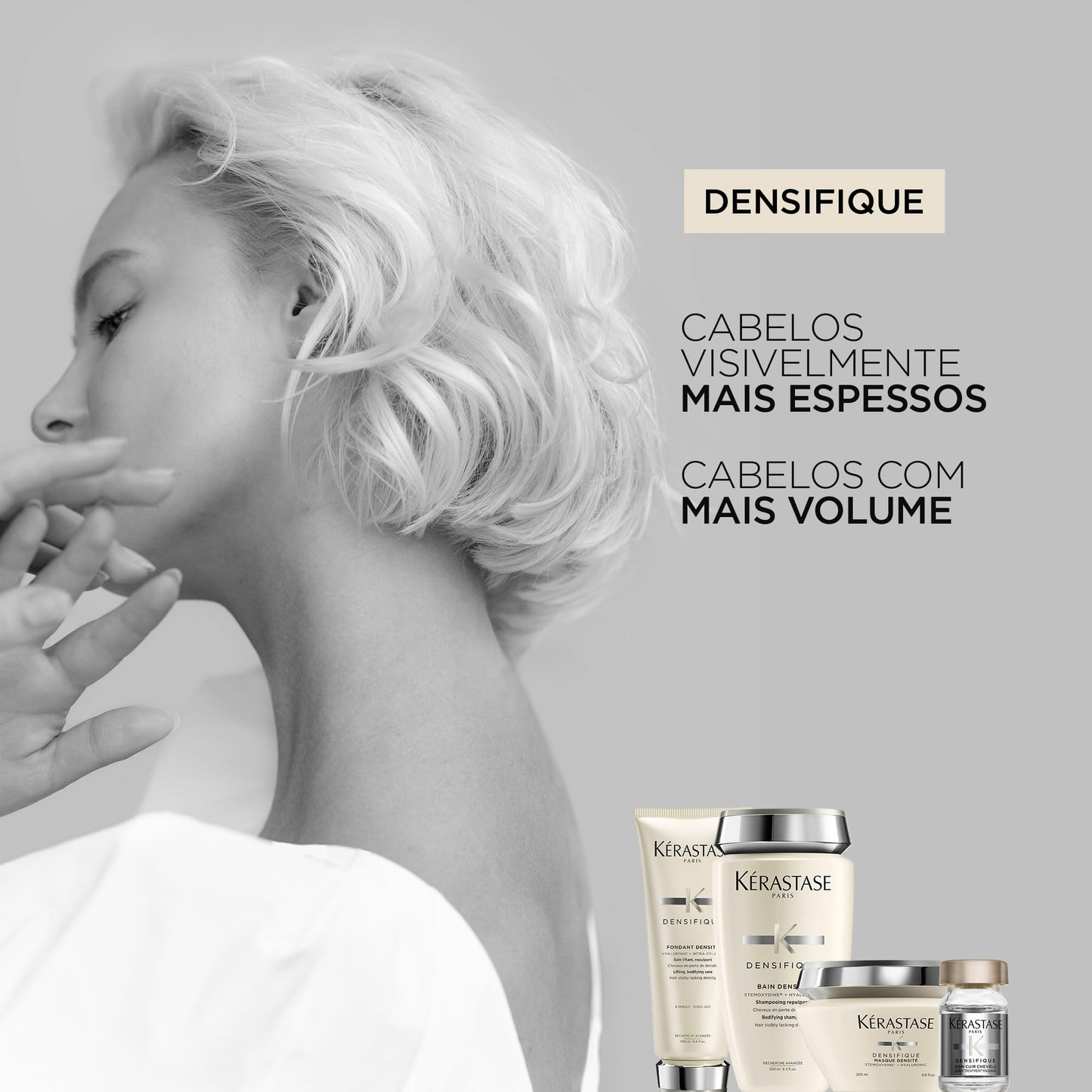 Kérastase Máscara Densifique Masque Densité, Sem densidade e volume, Densidade, volume, Ácido Hialurônico, 200 g