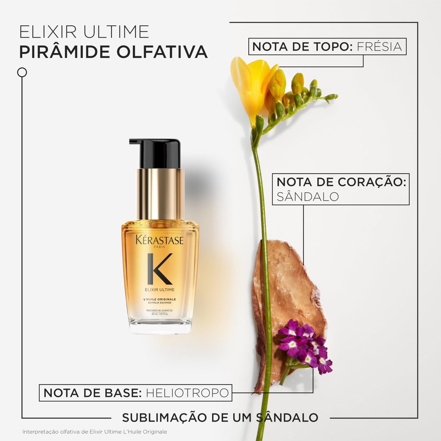 Kérastase Elixir Ultime L'Huile Originale, Óleo Capilar Nutrição Profunda, Brilho, Proteção Térmica Antifrizz e Maciez para Todos os Tipos de Cabelo, 30ml