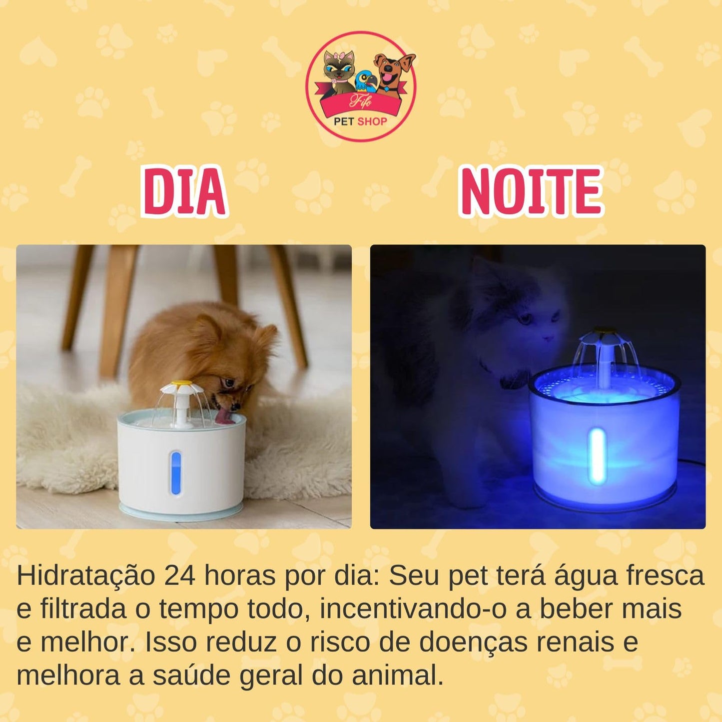 Bebedouro Fonte Inteligente para Gatos 2L — Alerta Falta d’Água, Desligamento Automático + Brinquedo Para Entretenimento