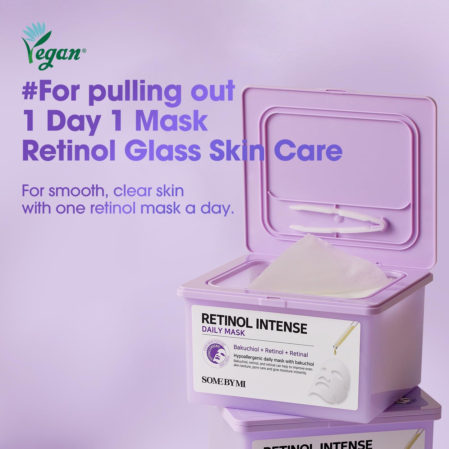 SOME BY MI Máscara diária intensa retinol - 30 folhas, 335 g - máscara facial vegana de retinol coreano suave para pele de vidro - textura da pele, elasticidade e cuidados com sinais de envelhecimento