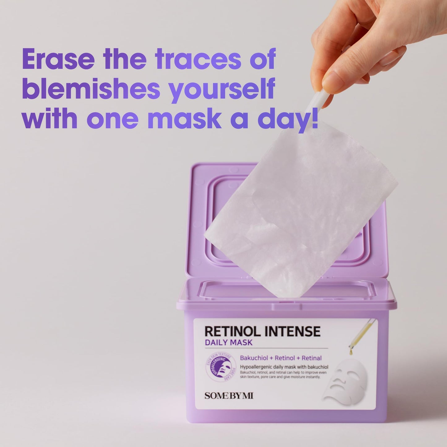 SOME BY MI Máscara diária intensa retinol - 30 folhas, 335 g - máscara facial vegana de retinol coreano suave para pele de vidro - textura da pele, elasticidade e cuidados com sinais de envelhecimento