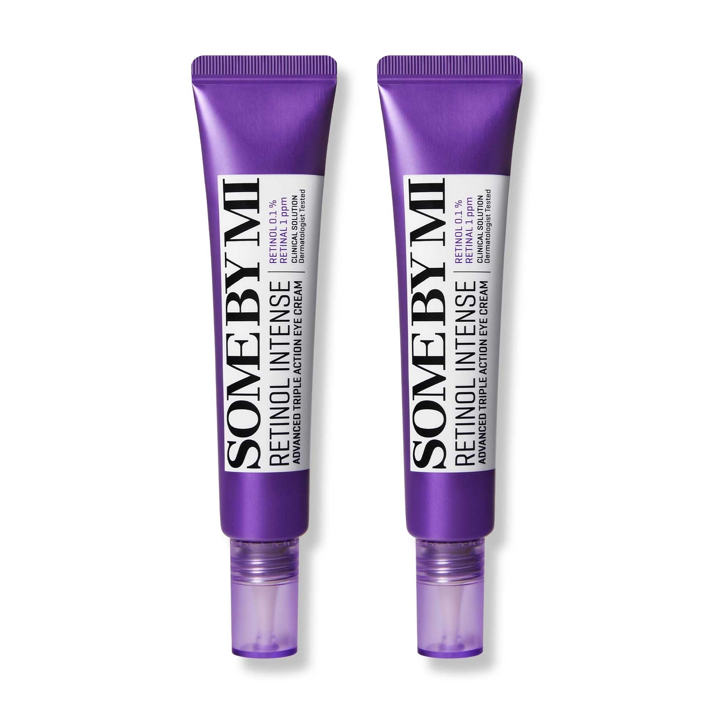 SOME BY MI Creme para os olhos Retinol Intense Advanced Triple Action – Pacote com 2 – Creme coreano de retinol sob os olhos antienvelhecimento para linhas finas – ilumina olheiras e suaviza a textura