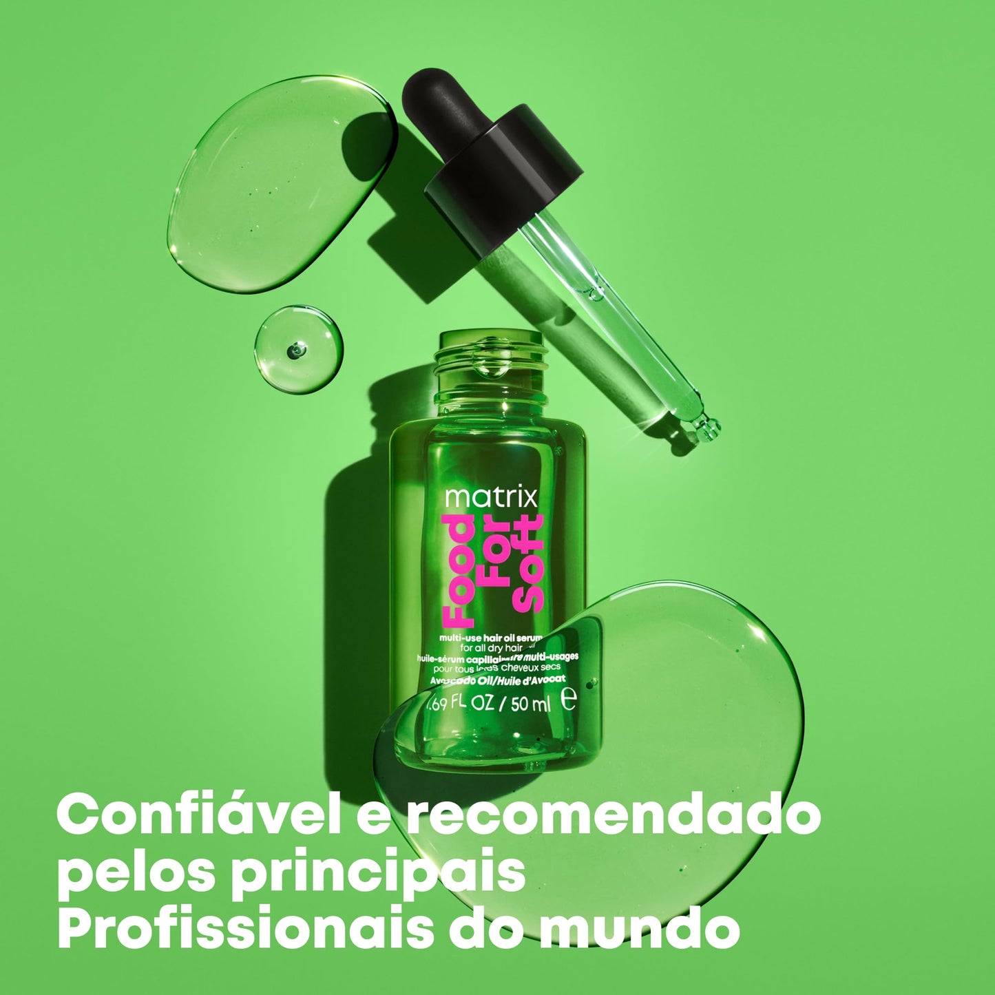 Matrix Food For Soft Máscara Capilar Hidratante, Com Ácido Hialurônico e Óleo de Abacate, Hidratação Profunda, Brilho e Maciez, Fórmula Vegana, Para Cabelos Secos, 500ml