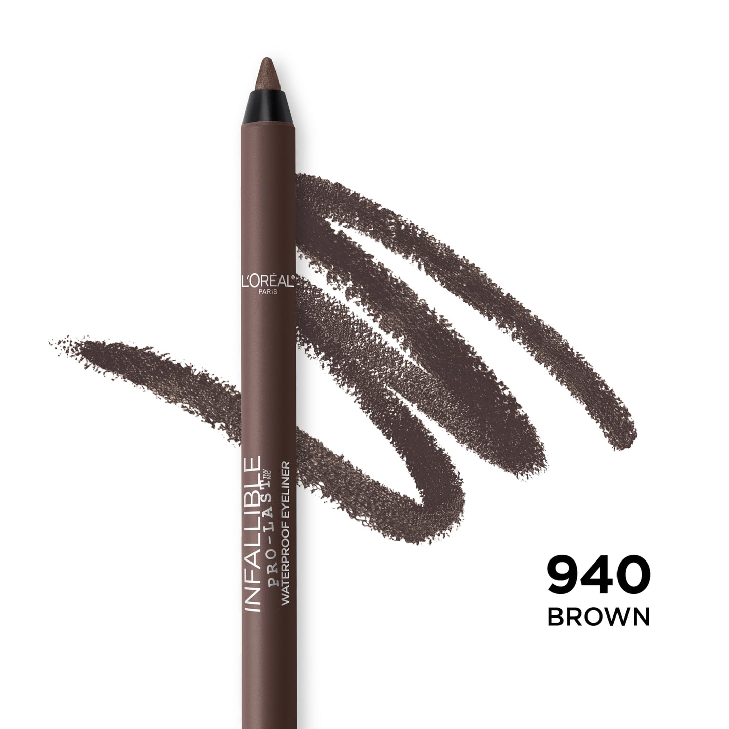 L’Oréal Paris Lápis Delineador Pro-Last Da Makeup Infallible, À Prova D'Água E Resistente A Manchas, Desliza Facilmente Para Criar Qualquer Visual, Marrom, 0,042 Oz.