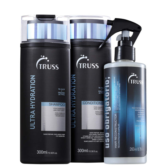 Truss Kit Profissional Ultra Hydration com Uso Obrigatório – Tratamento Completo para Cabelos Danificados