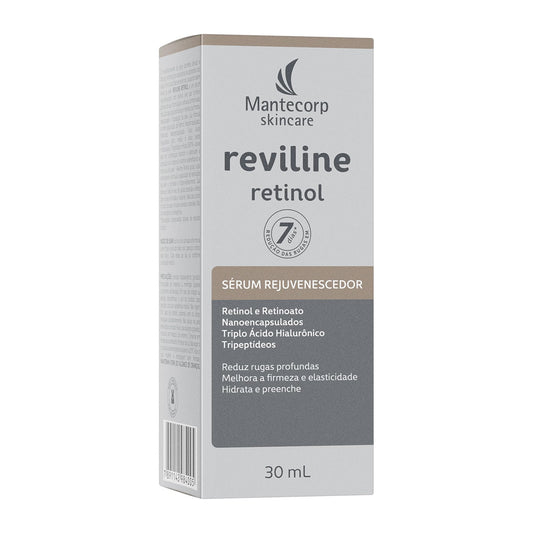 Mantecorp - Sérum Rejuvenescedor Reviline Retinol - Retinol e Retinoato Nanoencapsulados e Triplo Ácido Hialurônico - Renovação e Firmeza da Pele - 30ml