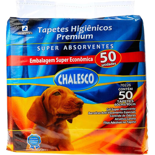 Tapete Higiênico Chalesco 50 Un – Gel Superabsorvente com Controle de Odores 90x60 cm