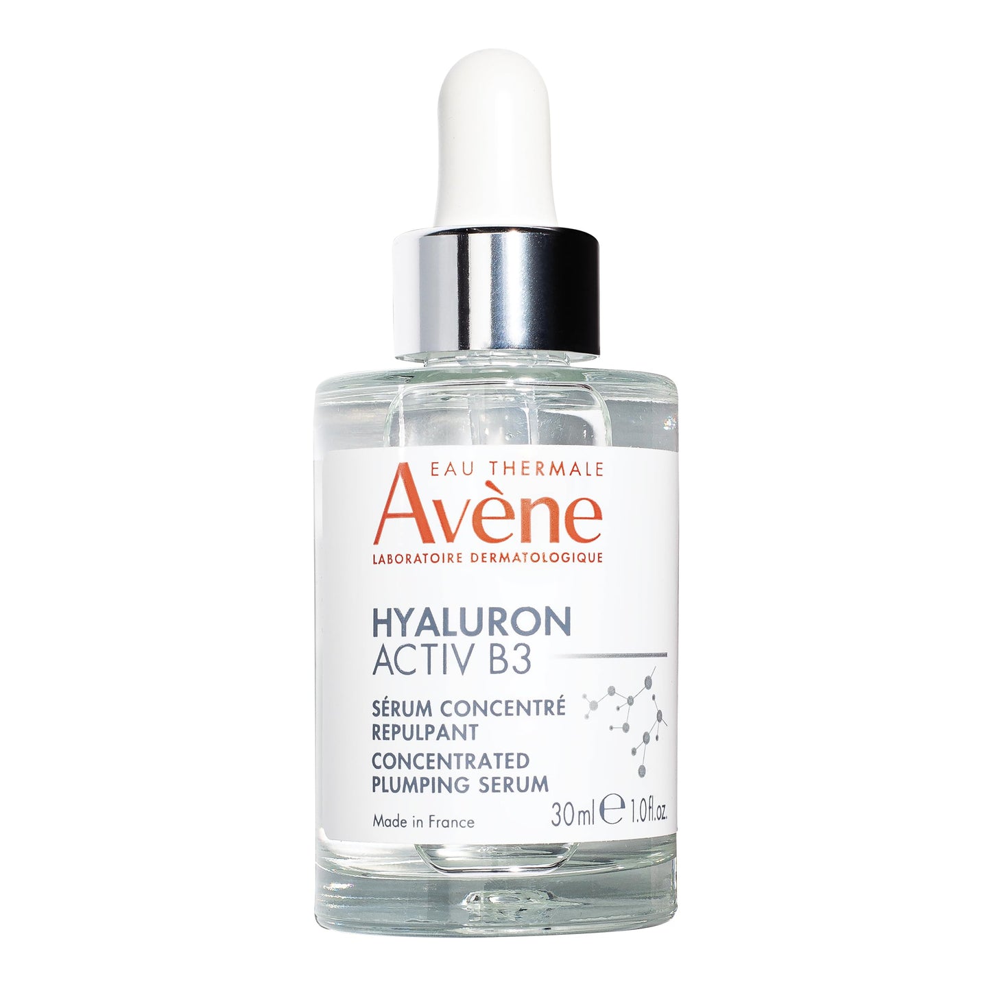 Avène Hyaluron Activ B3 Sérum Concentrado Preenchedor Com Niacinamida, Adenosina, Dois Tipos de Ácido Hialurônico Puro e Água Termal Avène. Preenche e Reduz Visivelmente Rugas, Melhora Elasticidade, Firmeza e Luminosidade da Pele. Indicado para todos os t