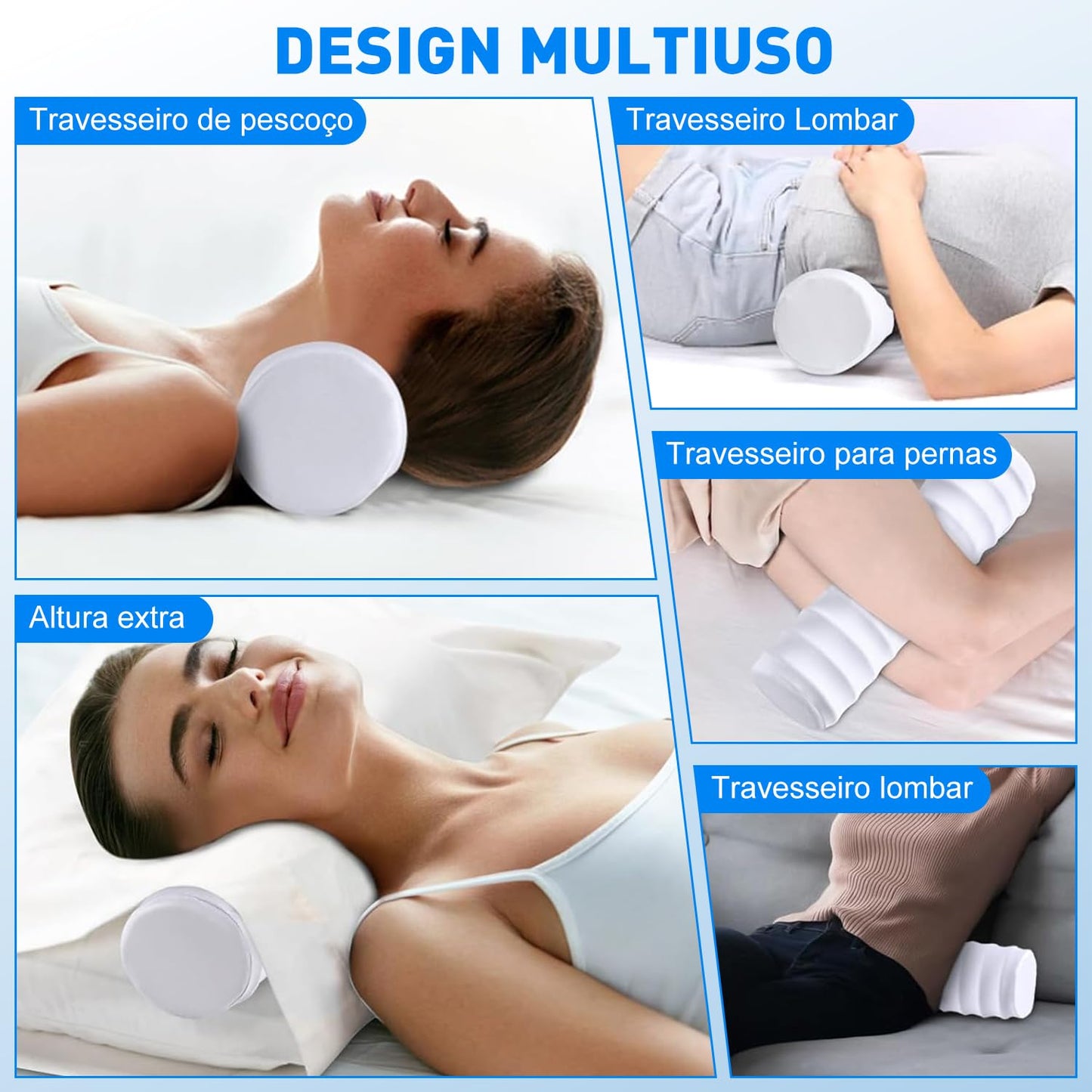 Kit 4 × Travesseiros Triangulares Ortopédicos Pós‑Cirúrgicos – Espuma Alta Densidade, Suporte Lombar & Anti‑Refluxo, Almofadas Ajustáveis com Fronhas