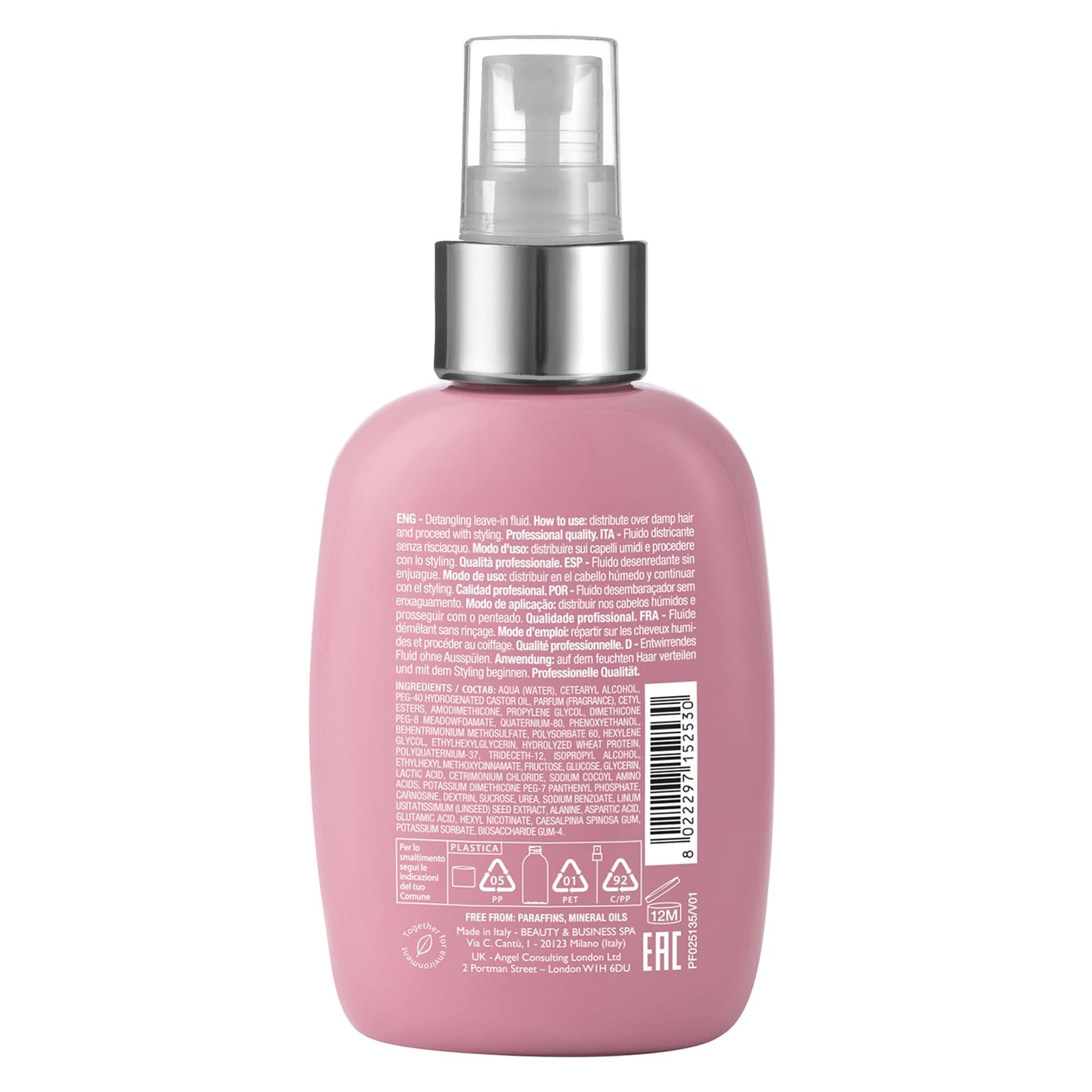 Alfaparf Milano Semi di Lino Moisture, Leave-in Profissional Desembaraçante Nutritivo para Cabelos Secos, Hidrata, Nutre e Amacia, Com Proteção Térmica 125ml