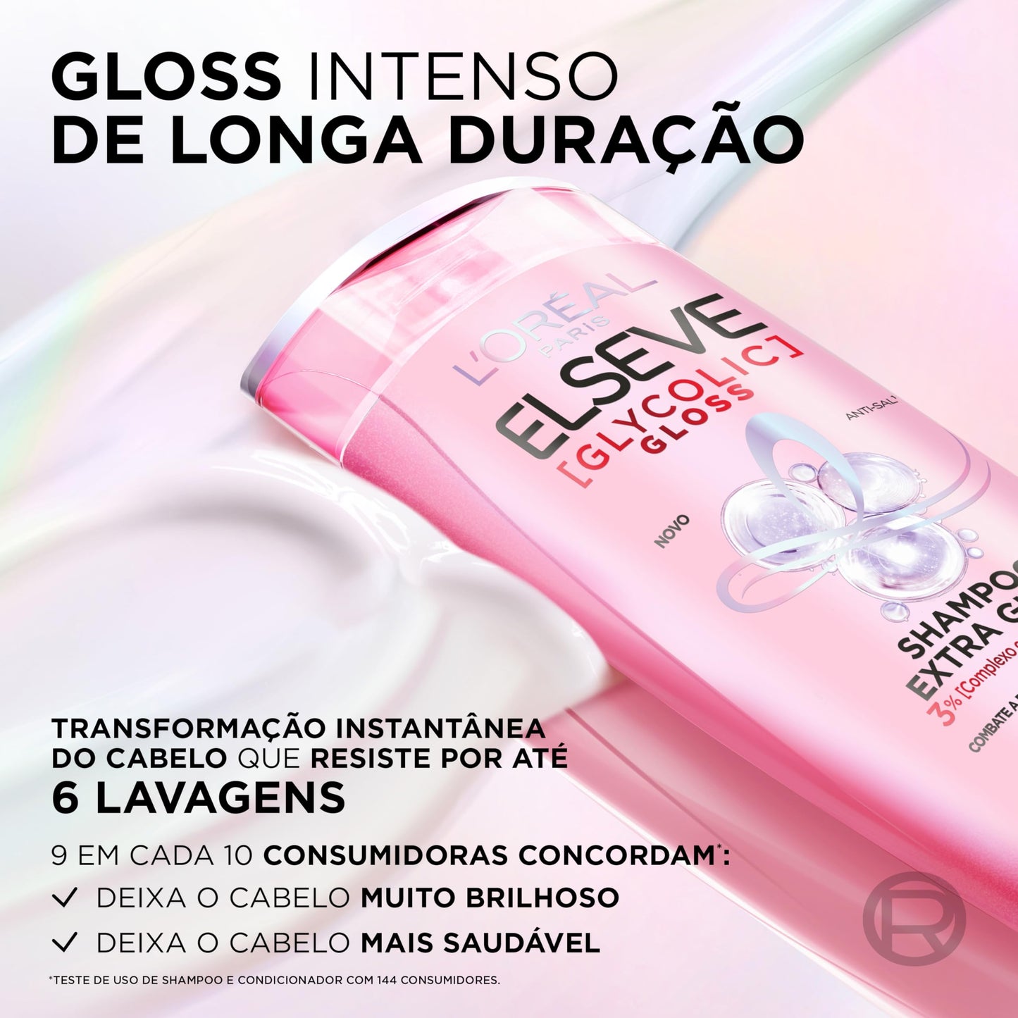Kit Tratamento Capilar L'Oréal Paris Elseve Glycolic Gloss, Combate Porosidade, 5 Produtos para Brilho e Alinhamento