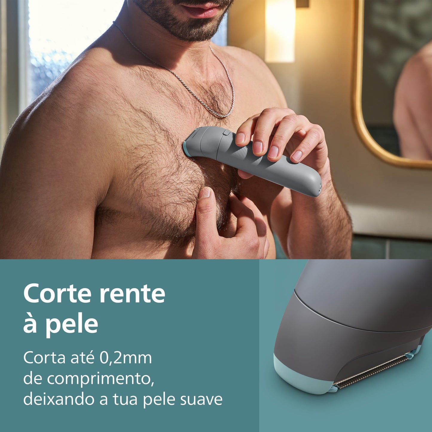 PHILIPS aparador e raspador de pelos do corpo, à prova d’água, Bivolt - BG3470/15