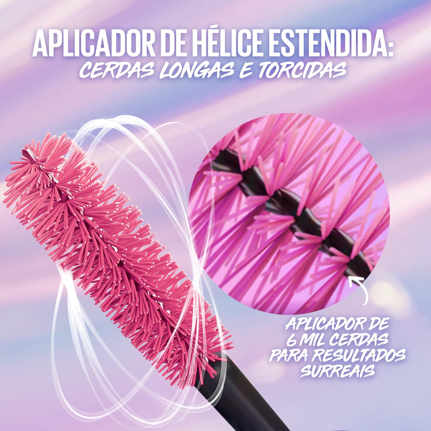 Maybelline NY The Falsies Surreal Máscara de Cílios, Efeito 3D, À Prova D'Água com Mix de Fibras Ultra-Longas, Aplicador 6 Mil Cerdas, Até 24h de Duração, Volumizadora e Alongadora, Cor Preta, 10ml