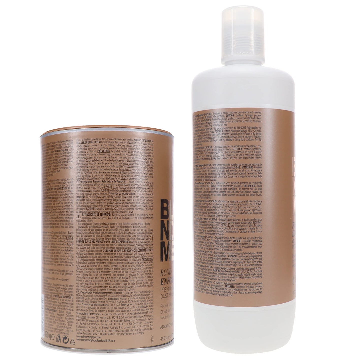 Schwarzkopf Professional Blond Me Premium Lift 9 Bleach e 6% Oil Formula Premium 20 volumes Developer Bundle