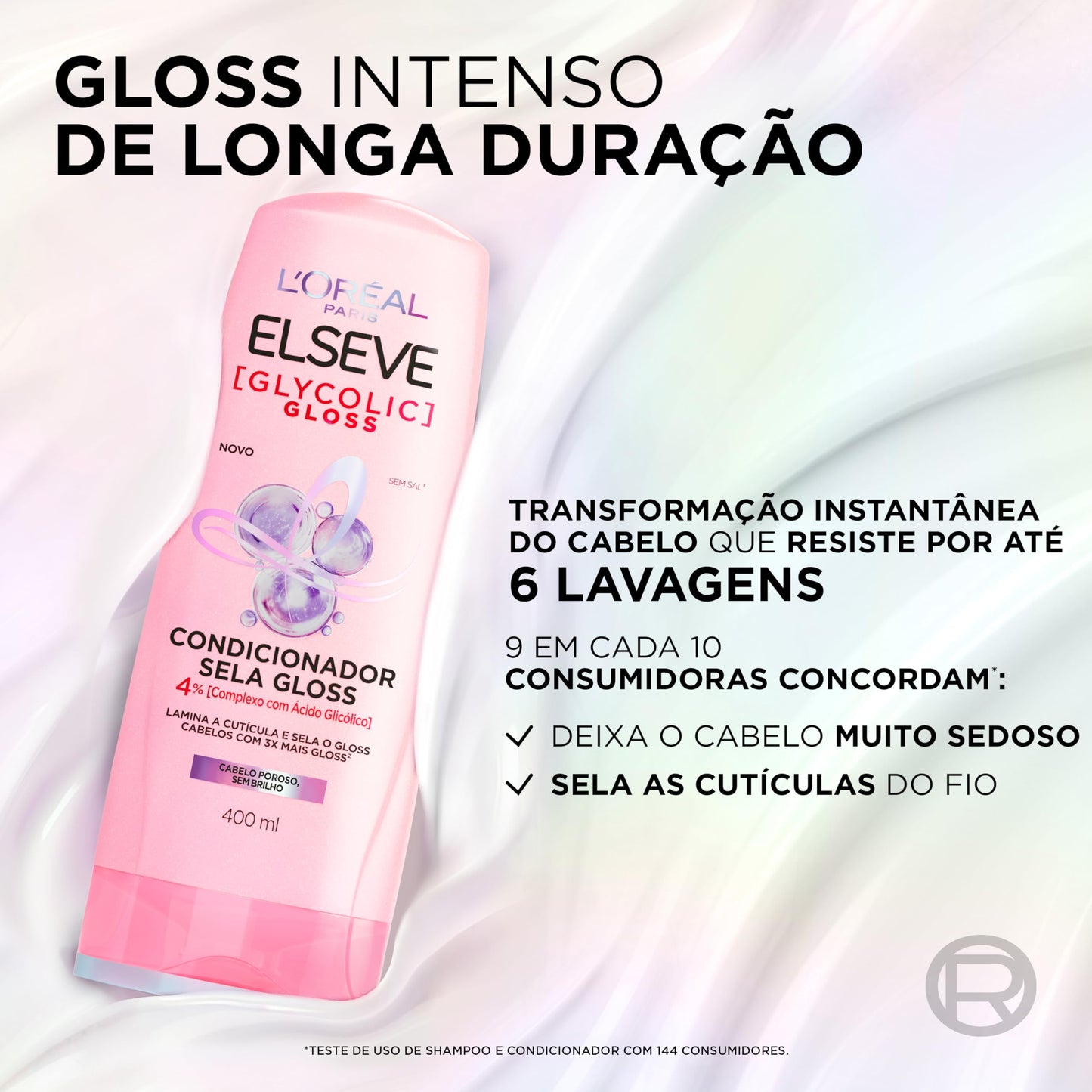 Kit Tratamento Capilar L'Oréal Paris Elseve Glycolic Gloss, Combate Porosidade, 5 Produtos para Brilho e Alinhamento