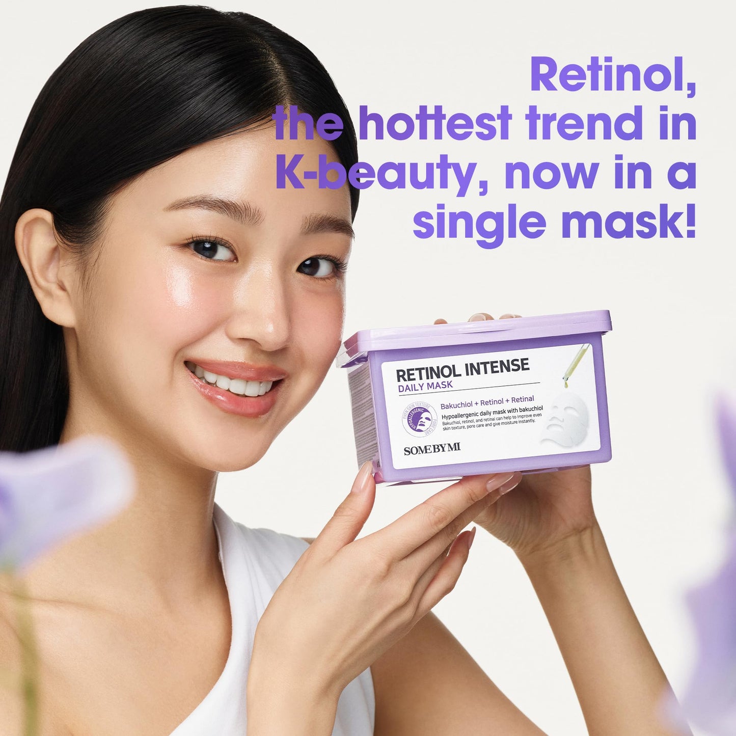 SOME BY MI Máscara diária intensa retinol - 30 folhas, 335 g - máscara facial vegana de retinol coreano suave para pele de vidro - textura da pele, elasticidade e cuidados com sinais de envelhecimento