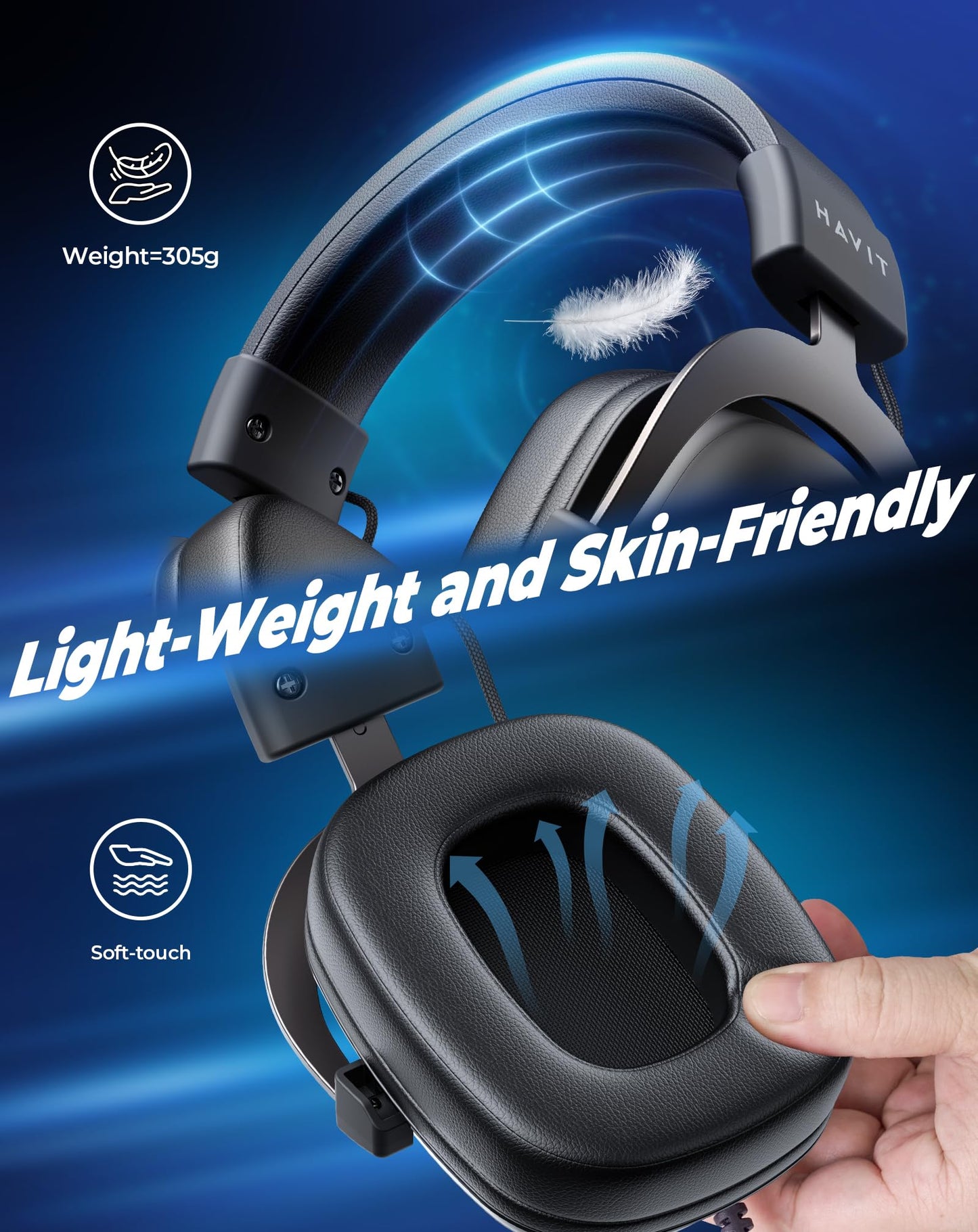 Fone Gamer Havit HV‑H2002d – Drivers Potentes, Microfone Omnidirecional, Multi‑Plataformas