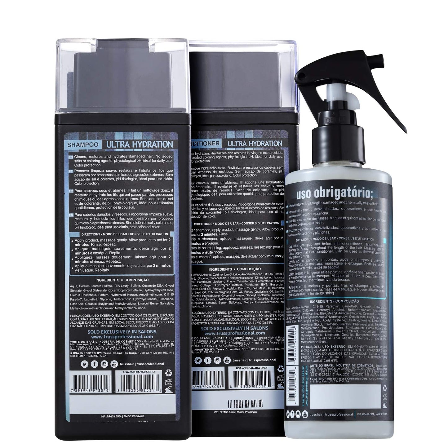 Truss Kit Profissional Ultra Hydration com Uso Obrigatório – Tratamento Completo para Cabelos Danificados