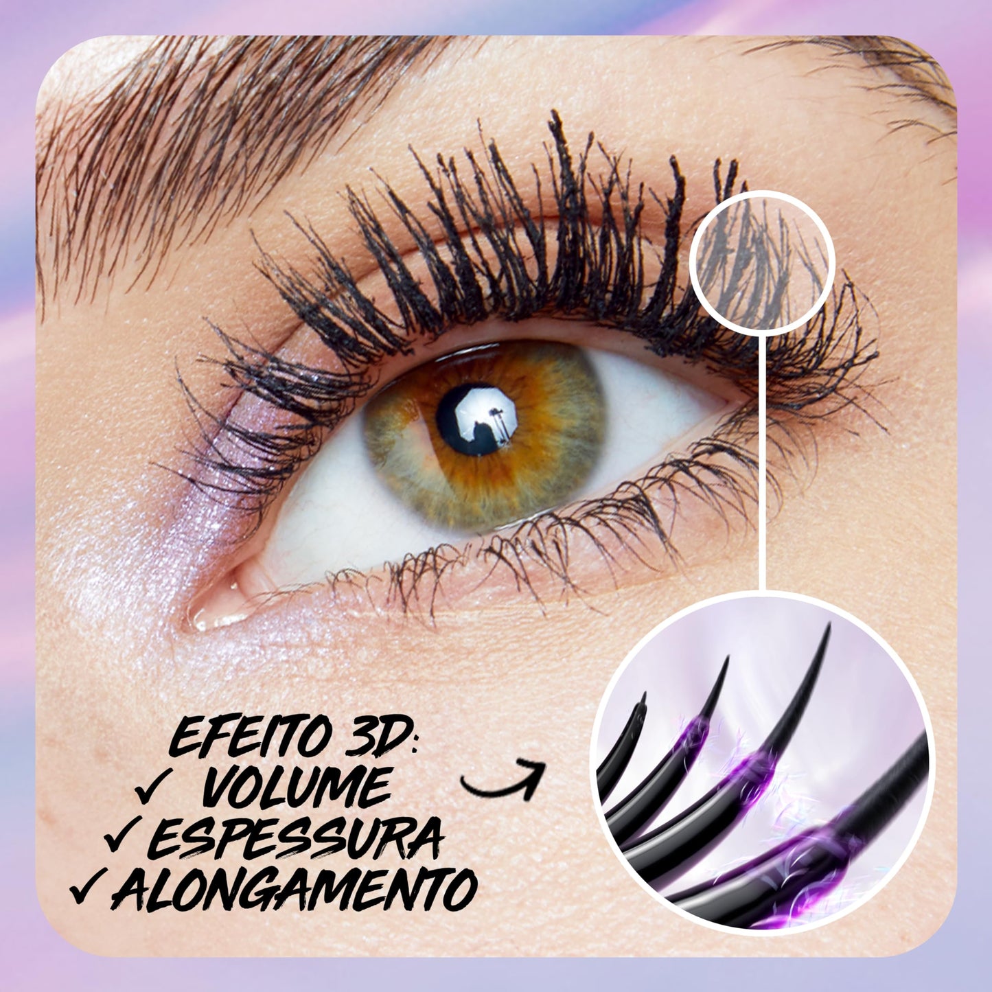 Maybelline NY The Falsies Surreal Máscara de Cílios, Efeito 3D, À Prova D'Água com Mix de Fibras Ultra-Longas, Aplicador 6 Mil Cerdas, Até 24h de Duração, Volumizadora e Alongadora, Cor Preta, 10ml