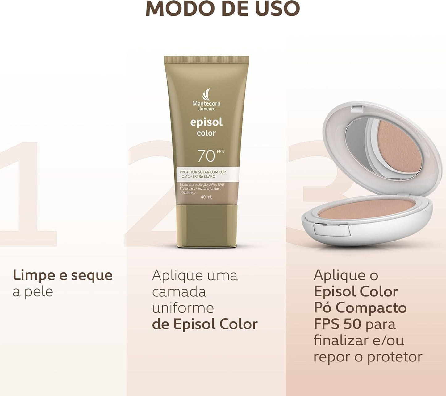 Episol Color Pó Compacto FPS 50 Mantecorp – Protetor Solar Facial com Cor 10g