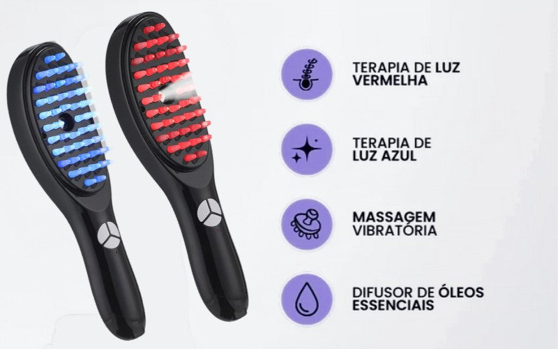 TheraHair 4 em 1: Escova Terapêutica para Cabelos Fortes e Volumosos